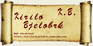 Kirilo Bjelobrk vizit kartica